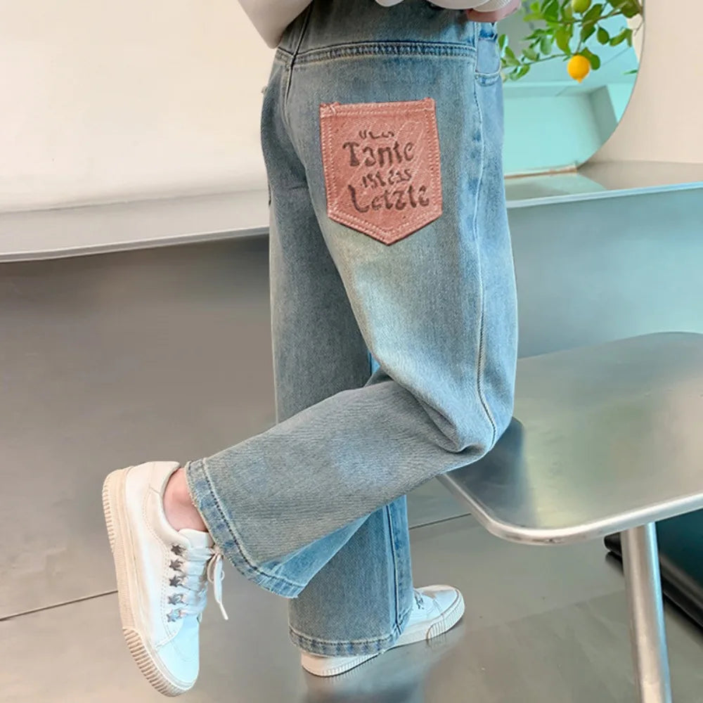 "VETEMENTS" Pantalons enfants, jean mode décontracté, Streetwear printemps, pantalons  filles