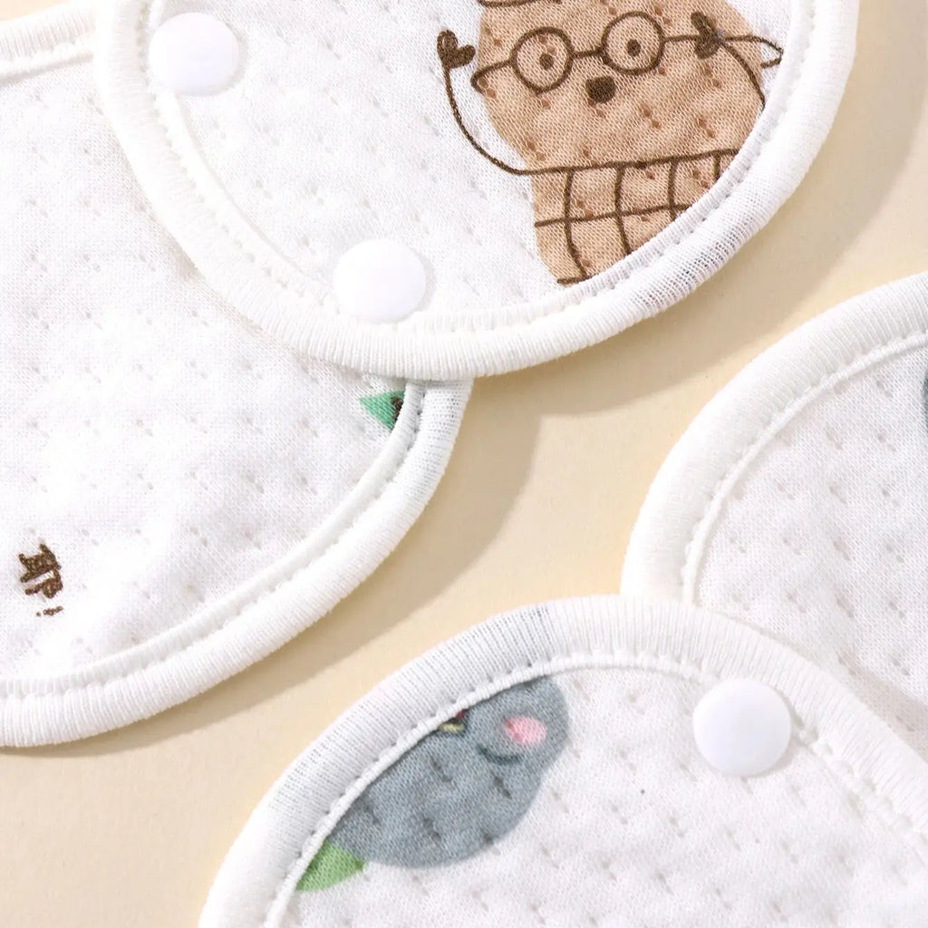 "ACCESSORY" Newborn Baby Saliva Towel, Pure Cotton Waterproof Knitted Petal Bib, Double Snap Closure, Soft and Absorbent; Newborn Baby Saliva Towel, Pure Cotton Waterproof Knitted Petal Bib, Double Snap Closure