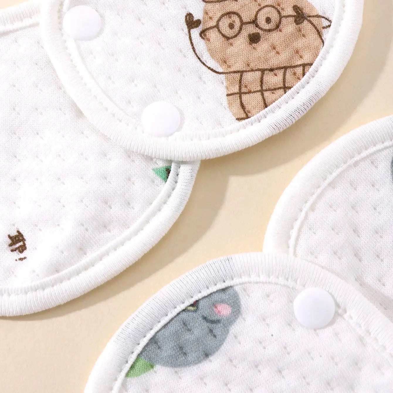 "ACCESSORY" Newborn Baby Saliva Towel, Pure Cotton Waterproof Knitted Petal Bib, Double Snap Closure, Soft and Absorbent; Newborn Baby Saliva Towel, Pure Cotton Waterproof Knitted Petal Bib, Double Snap Closure