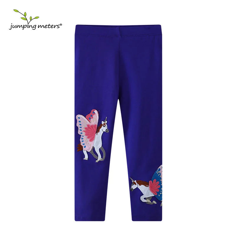 "VETEMENTS" Leggings longs pour filles (2-7 ans), broderie licorne, taille haute