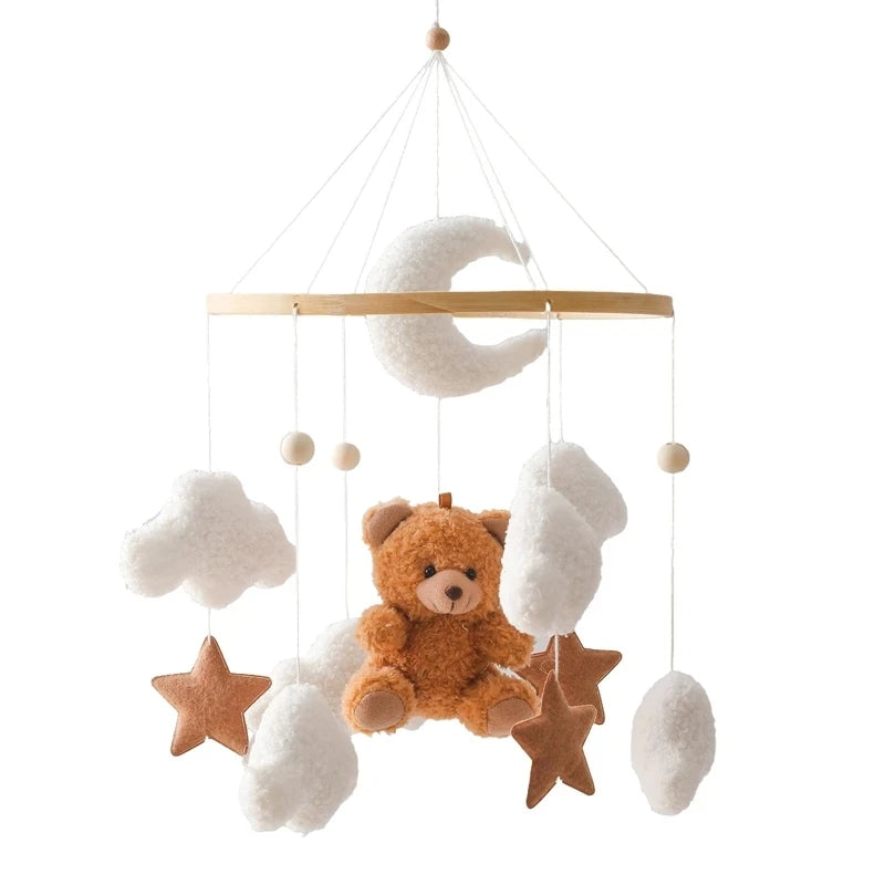 "JOUET" Hochet Mobile pour berceau de bébé  0 à 36 mois, jouet en feutre suspendu avec support en bois