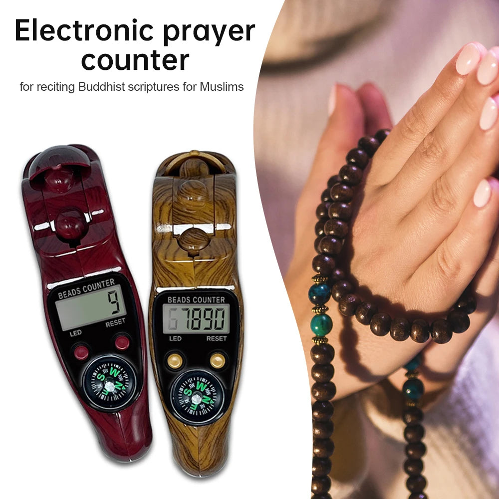 "SPECIAL RAMADAN" Portable digital bead counter with LCD screen, electronic rosary for Muslim prayer. Hand Counter Portable Digital Beads Counter Lcd Digital Electronic Rosary Beads Tally Toy Tassel