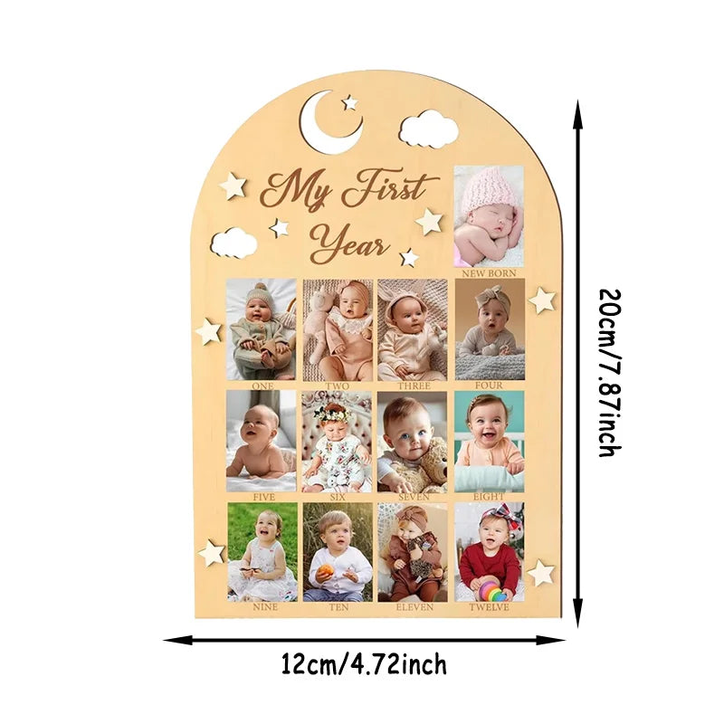 Newborn First Year Photo Frame Photography Props 12 Month Baby Growth Picture Record Milestone Board Baby Souvenirs gift