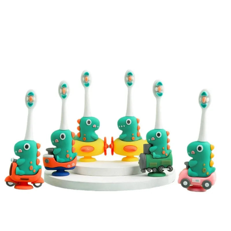 "SOIN" Brosse à dents pour enfants, motif dessin animé, poils souples, 0-6 ans, période de changement de brosse à dents