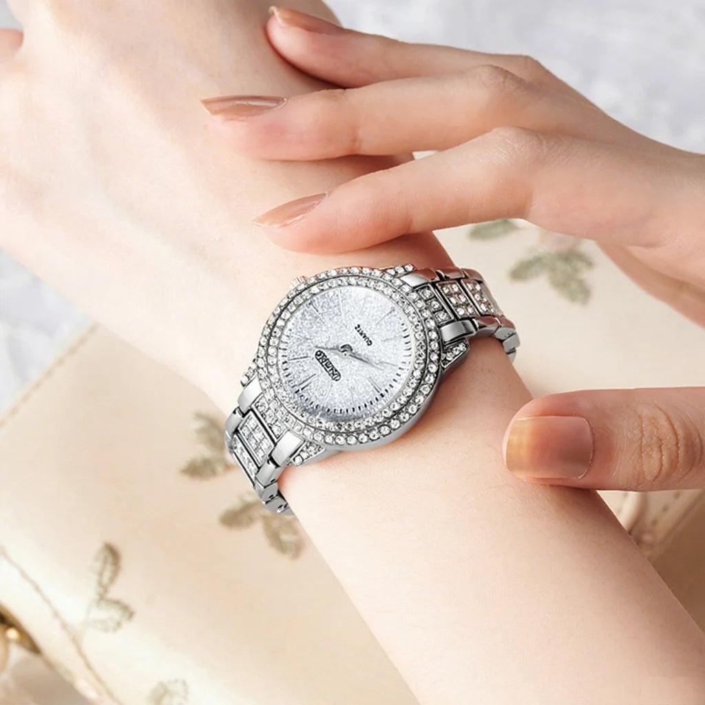 "BIJOUX" Ensemble élégant de 6 pièces comprenant une montre-bracelet à quartz et des bijoux pour femme