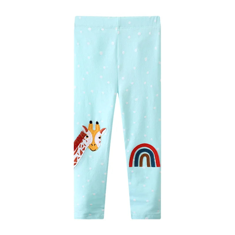 "VETEMENTS" Leggings longs pour filles (2-7 ans), broderie licorne, taille haute