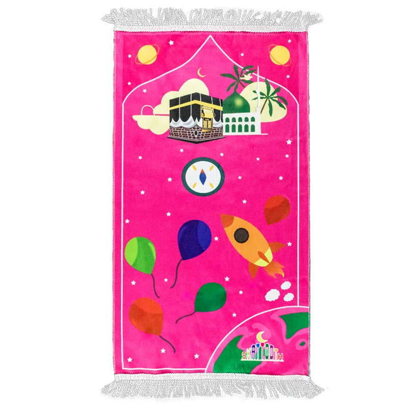 "SPECIAL RAMANDAN" Prayer mat for Muslim children, and Ramadan gifts for kids. Kids Prayer Mat Muslim Islam Kids Prayer Rug Portable Travel Praying Mats Salah Mat Eid Ramadan Gift for Kids Janamz