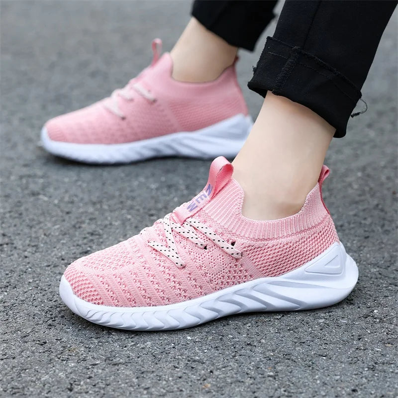 Four Seasons Children's Casual Sports Shoes with Mesh Breathable One Step Running Shoes