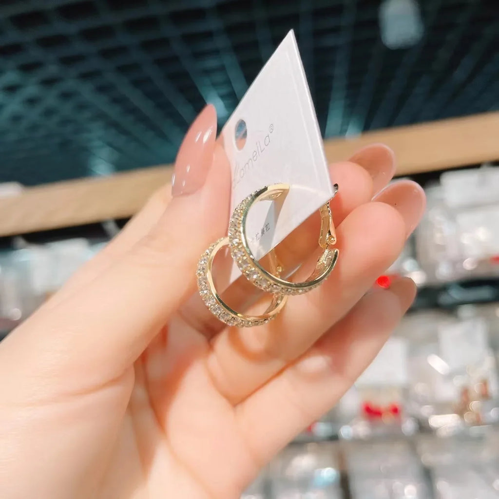 "BIJOUX" Boucles d'oreilles créoles en zircone pour femme