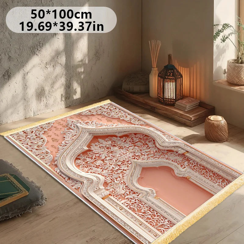 "SPECIAL RAMADAN" VIKAMA Muslim Prayer Rug, Foldable Islamic Prayer Mat; VIKAMA Muslim Prayer Rug, Islamic Prayer Mat for Indoor and Outdoor Use, Foldable Prayer Mat for Living Room, Bedroom, and Home Decoration
