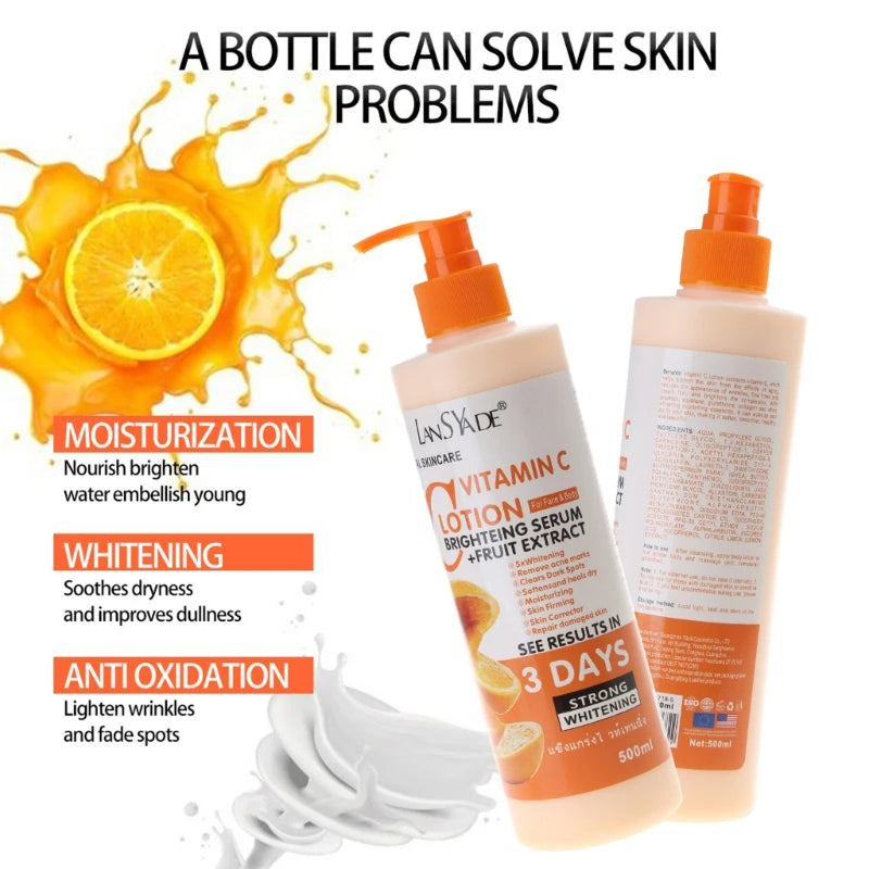 "SOIN" Crème hydratante nourrissante à la vitamine C pour le corps, soin réparateur, anti-gerçure, éclaircissante