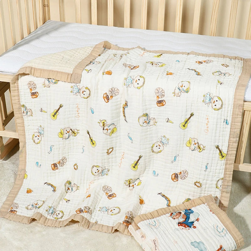 "ACCESSORY" Newborn baby bath towel, six-layer pure cotton gauze, Class A, soft, absorbent children's blanket; Newborn baby bath towel, six-layer pure cotton gauze bath towel, Class A, soft children's blanket