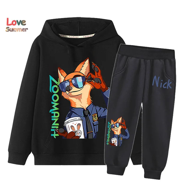 "VETEMENTS" Zootopia 2 sweat à capuche + pantalon, 2 pièces, vêtements enfants  imprimés
