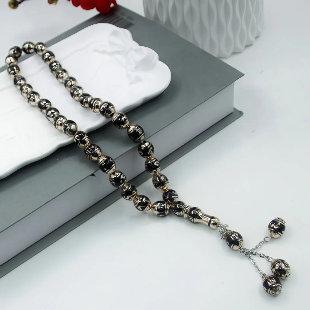 "SPECIAL RAMADAN" 12mm 33 perles perles de prière musulmanes unisexe perles de prière musulmanes mots chapelet fournitures de culte accessoire chapelet religieux décor