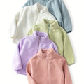 Cozy Kids' Polar Fleece Jacket - Soft, Warm, and Casual Stand Collar Design for Girls and Boys - Perfect for Fall and Winter Outdoor Play