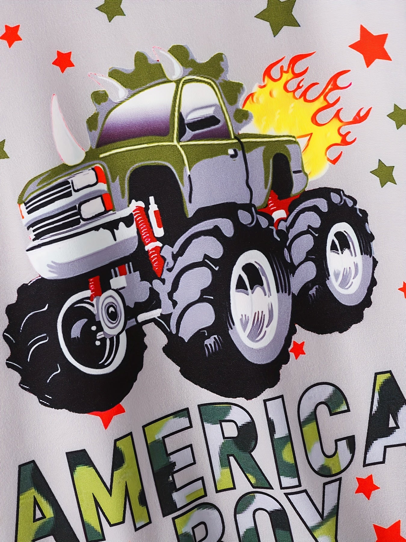 Boys Independence Day Car Print Boys Creative T-shirt, Casual Lightweight Comfy Short Sleeve Crew Neck Tee Tops, Kids Clothings For Summer