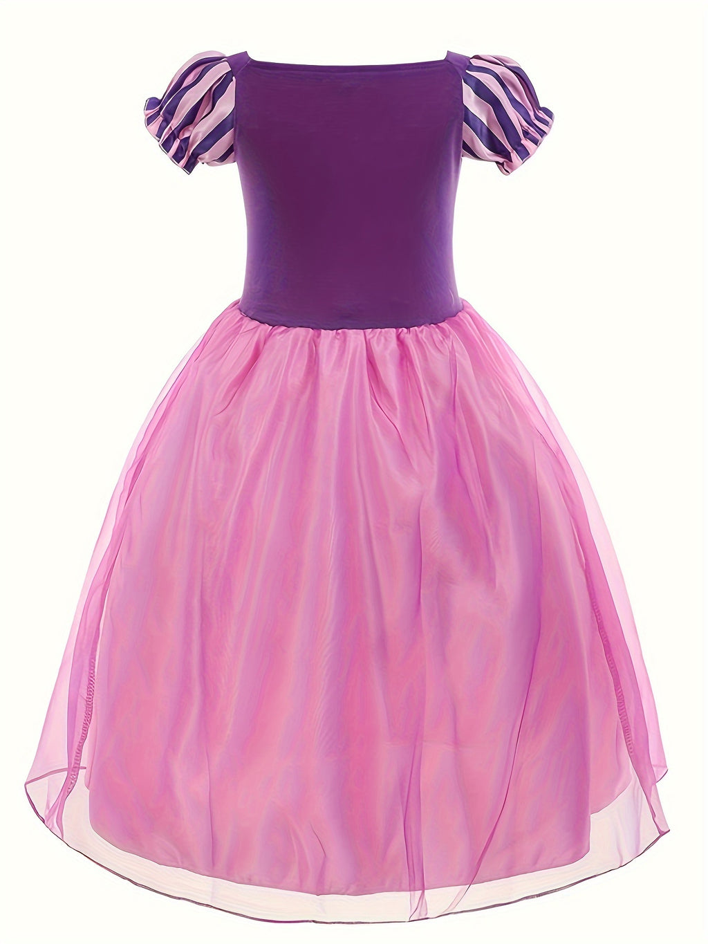 Purple Princess Costume Dress - Girls' Birthday Party Outfit - Cosplay Costume for Kids - Velvety Soft Fabric, Sparkly Tiara, and Satin Ribbon Details - Perfect for Royal Princess Theme Party