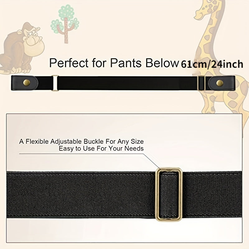 1pc Adjustable Comfort Belt for Boys - Soft, Elastic, No Buckle Design, Easy to Wear, Perfect Gift for Kids, Ideal for Casual Daily Use