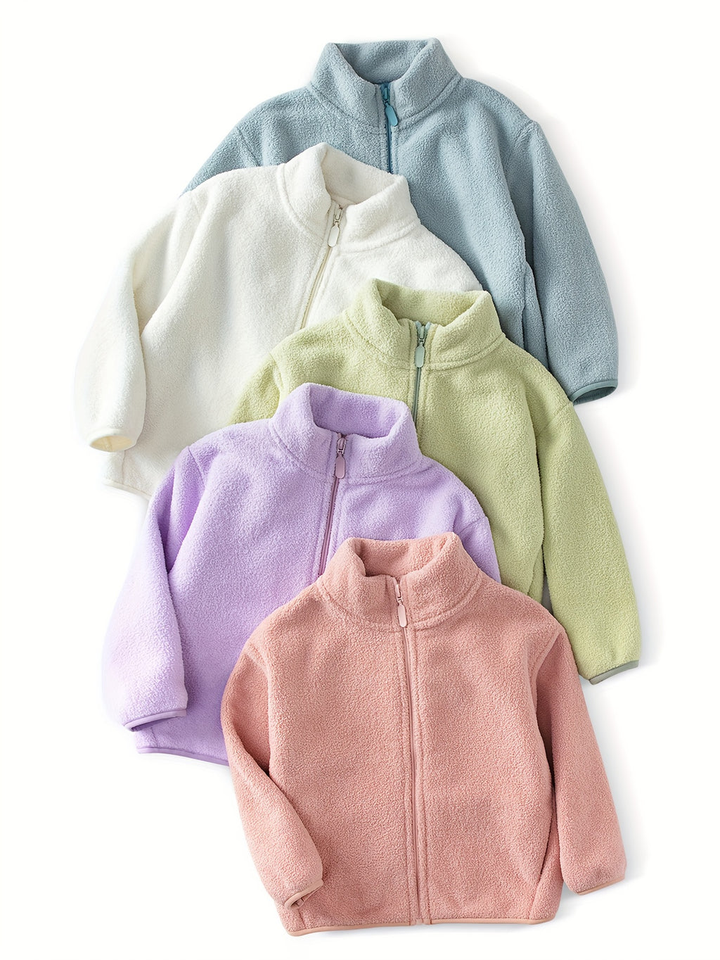 Cozy Kids' Polar Fleece Jacket - Soft, Warm, and Casual Stand Collar Design for Girls and Boys - Perfect for Fall and Winter Outdoor Play