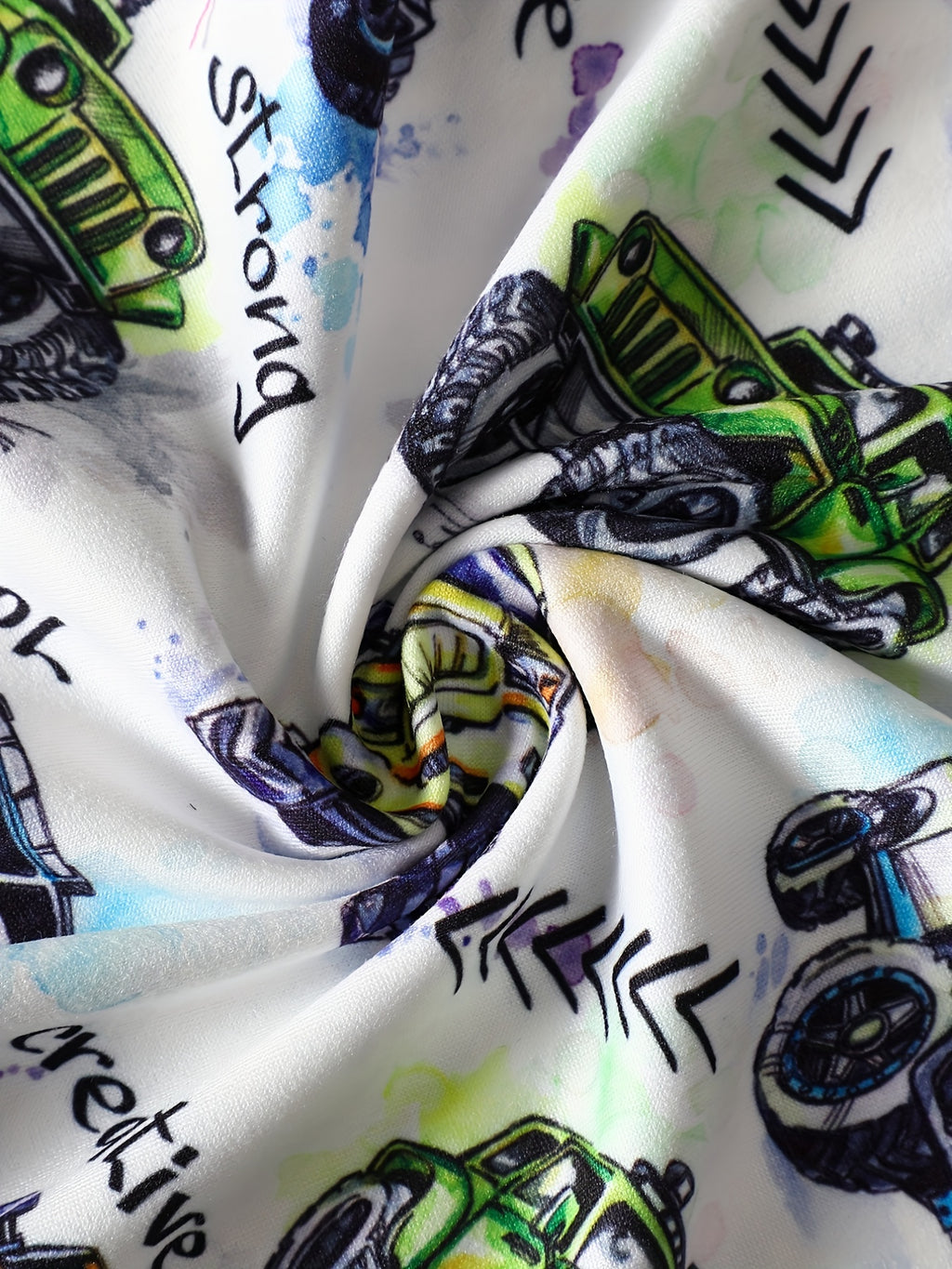 Toddler Boys Cartoon Graphic Tee - Allover Print, Casual Round Neck, Comfortable Summer Top for Kids