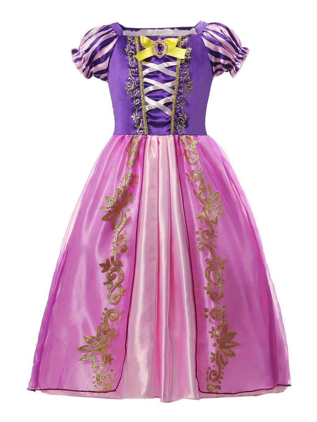 Purple Princess Costume Dress - Girls' Birthday Party Outfit - Cosplay Costume for Kids - Velvety Soft Fabric, Sparkly Tiara, and Satin Ribbon Details - Perfect for Royal Princess Theme Party