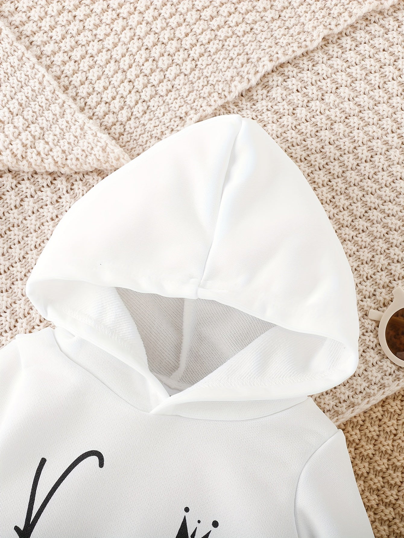 Baby Cute KING Print 2pcs Outfit - Kids Casual Stylish Hoodie Top Trousers Outdoor Set For Fall Winter