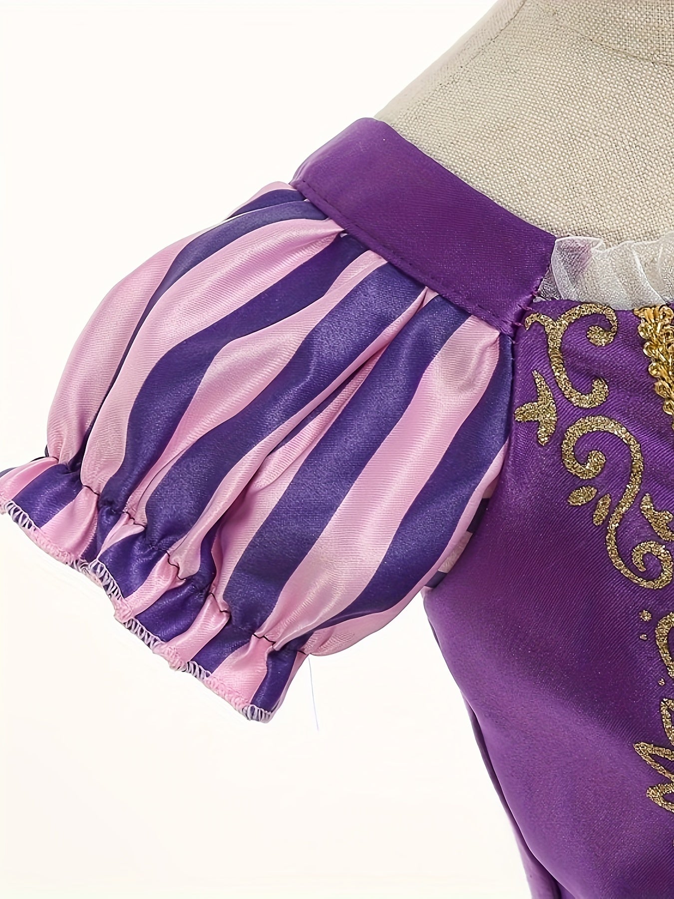 Purple Princess Costume Dress - Girls' Birthday Party Outfit - Cosplay Costume for Kids - Velvety Soft Fabric, Sparkly Tiara, and Satin Ribbon Details - Perfect for Royal Princess Theme Party