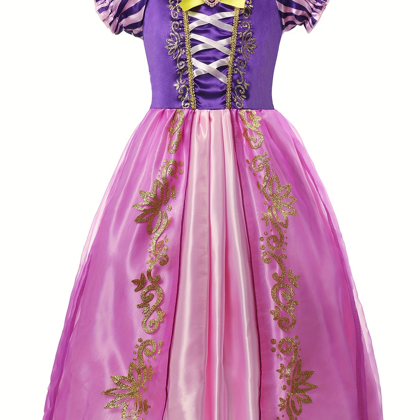 Purple Princess Costume Dress - Girls' Birthday Party Outfit - Cosplay Costume for Kids - Velvety Soft Fabric, Sparkly Tiara, and Satin Ribbon Details - Perfect for Royal Princess Theme Party